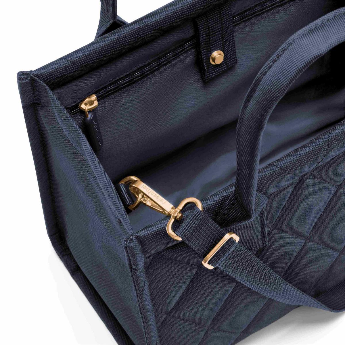 TORBA NA ZAKUPY DAILY SHOPPER XS RHOMBUS MIDN. - ciemnoniebieski, Basics, tkanina (27/21/14cm) - Reisenthel