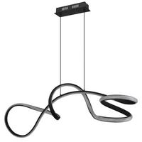 LED-HÄNGELEUCHTE 67341S SWIRL - Klar/Schwarz, Design, Kunststoff/Metall (108/33/120cm) - Globo