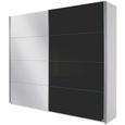 Schwebetürenschrank Weiß/Schwarz - Alufarben, MODERN, Holzwerkstoff/Metall (226/229/61cm) - Modern Living Schwebetürenschrank Weiß/Schwarz - Alufarben, MODERN, Holzwerkstoff/Metall (226/229/61cm) - Modern Living