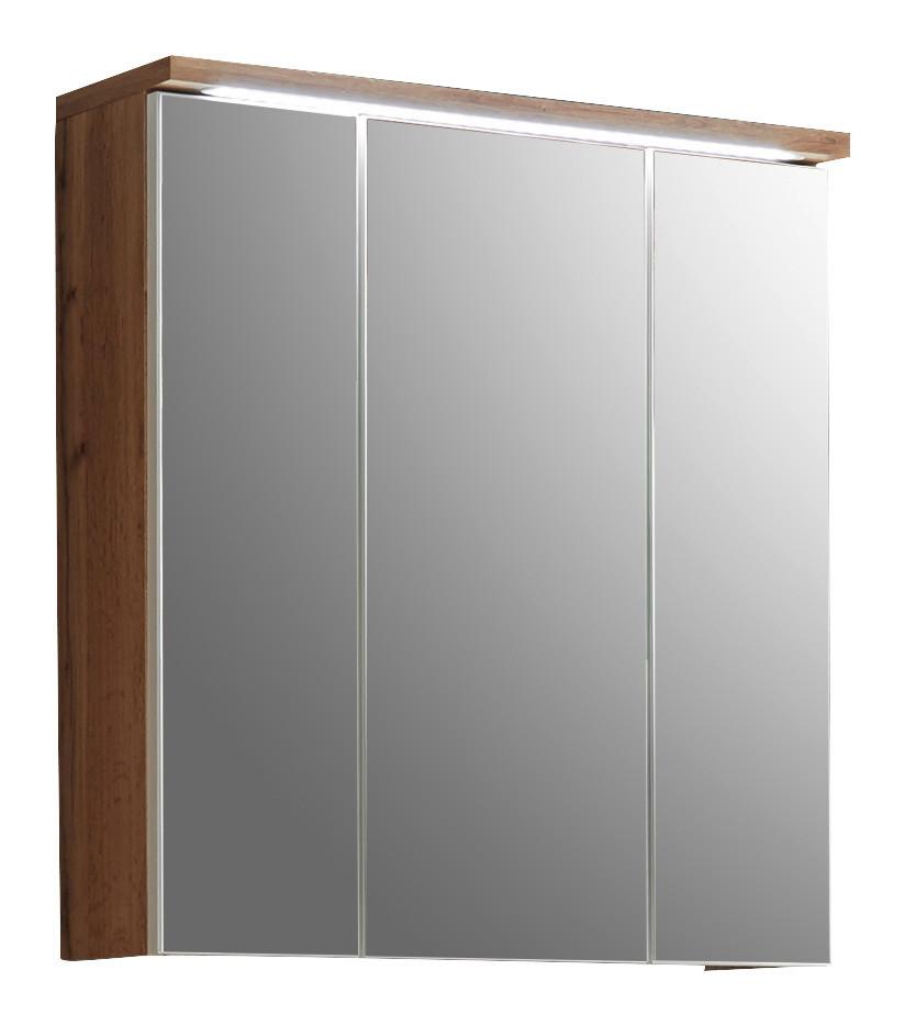 Spiegelschrank in Eichefarben ´Spalt´ - Design, Glas/Holzwerkstoff (70/74/20cm) - MID.YOU