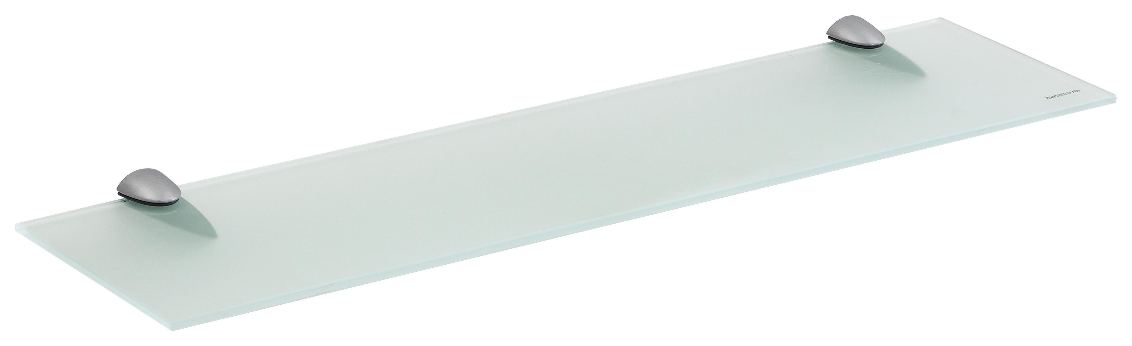Stenska Polica Rocco 2, Steklo, 60cm - srebrne barve/siva, Moderno, kovina/steklo (60/0,6/15cm)
