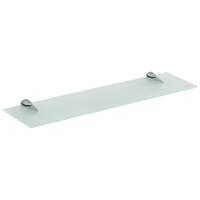 Stenska Polica Rocco 2, Steklo, 60cm - srebrne barve/siva, Moderno, kovina/steklo (60/0,6/15cm)