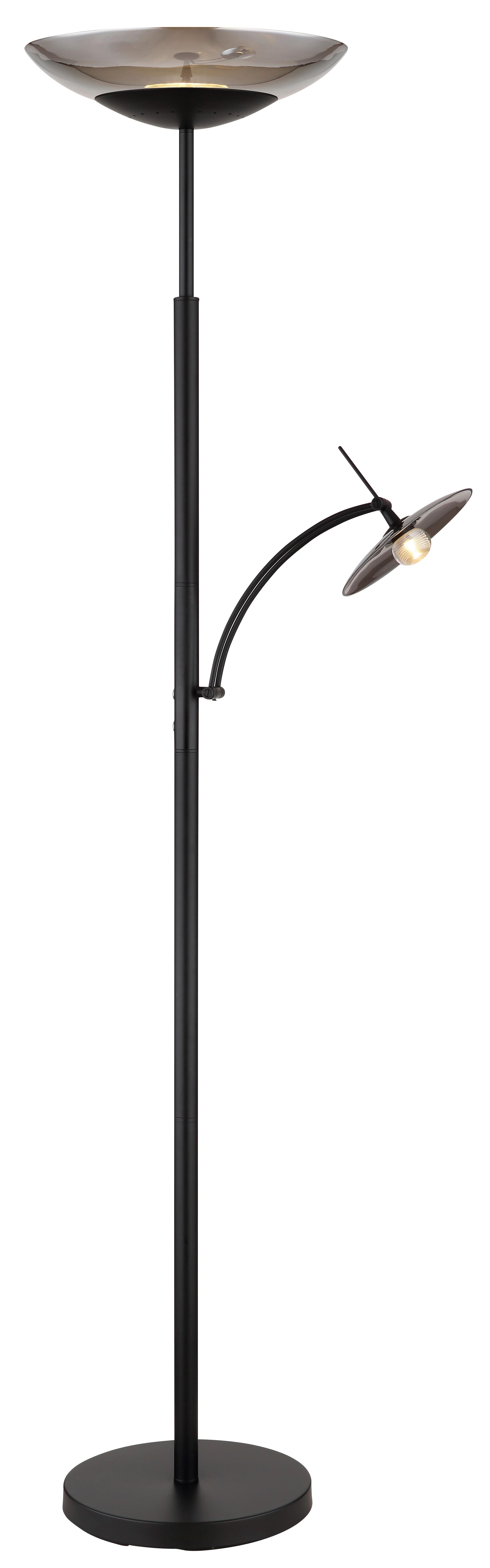 LED-Stehleuchte Sophia Schwarz max. 40 Watt - Schwarz, KONVENTIONELL, Glas/Metall (40/180cm) - Globo