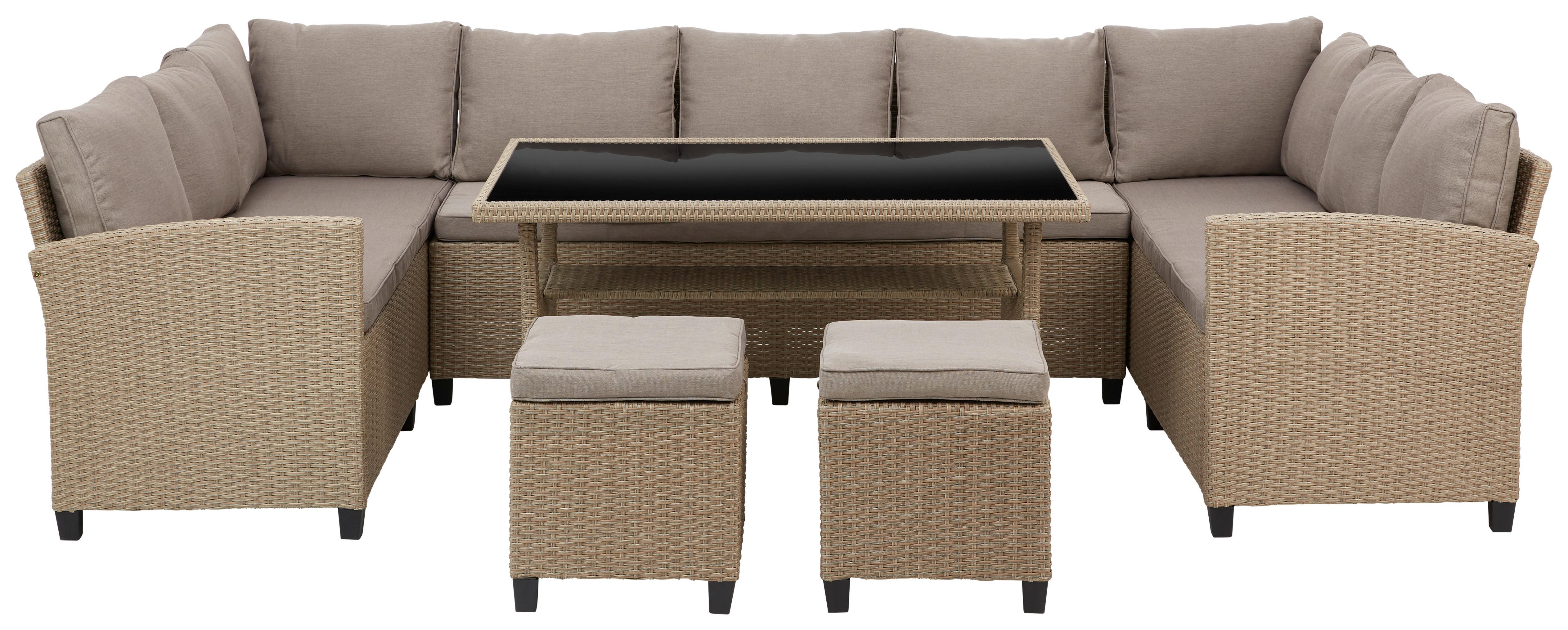 Lounge Garnitura Puerto Rico, 6-Delni Set - črna/bež, Moderno, kovina/umetna masa (175/73/67cm) - Mömax