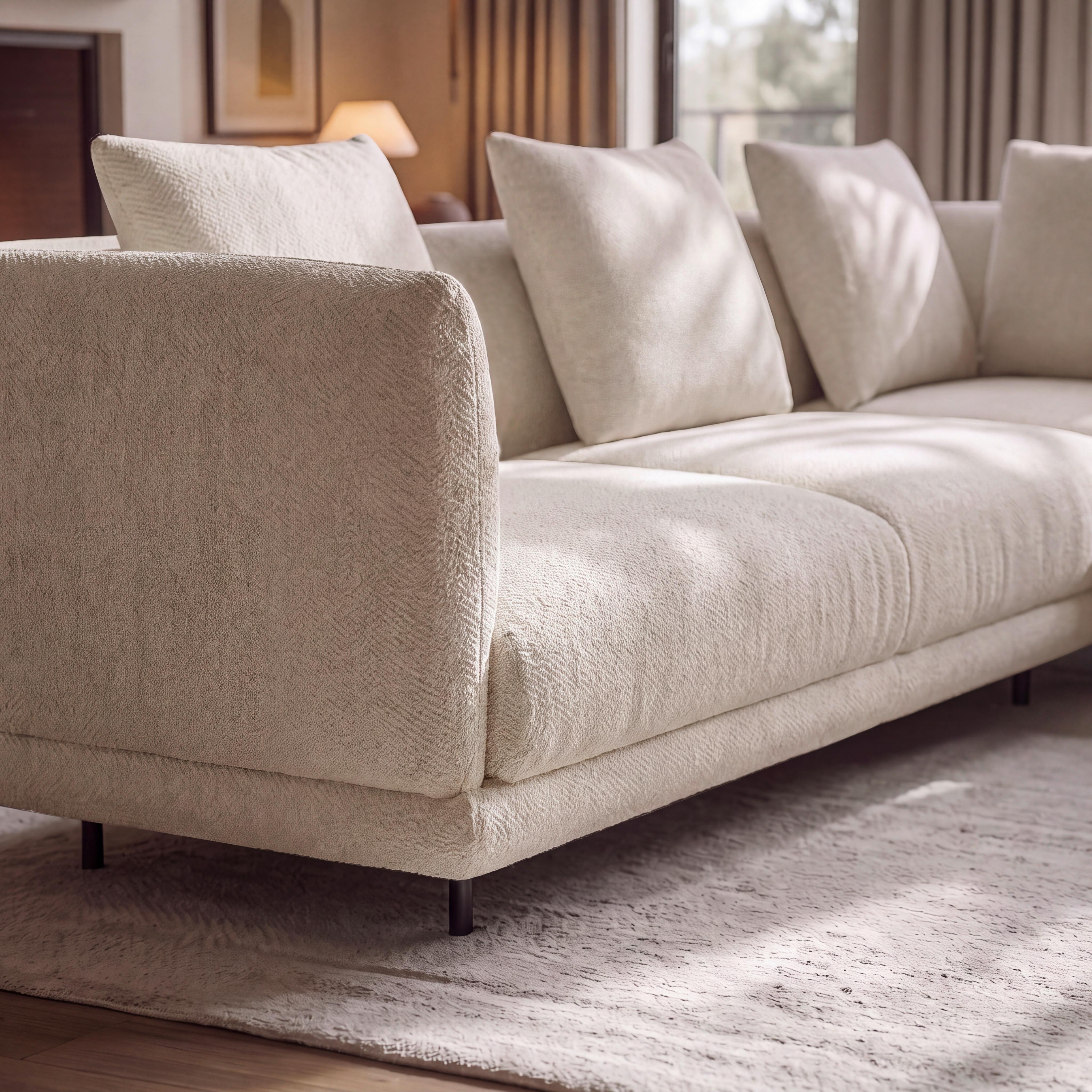 SOFFA CELINA - ljusgrå/svart, Modern, metall/trä (278/175cm) - Bessagi Home
