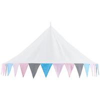 BALDACHIM NAD ŁÓŻKO CUTE - biały/różnokolorowy, Trend, tkanina (145/78/55cm) - Patinio
