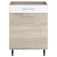 CORP INFERIOR DE BUCĂTĂRIE CORINA - stejar Sonoma/alb, Modern, lemn/metal (60/82,4/58cm) - Based