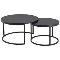 ZESTAW STOLIKÓW KAWOWYCH CORINNA - czarny, Design, materiał drewnopochodny/metal (80/60/45/42/80/60cm) - MID.YOU