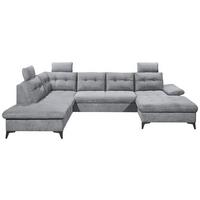 Wohnlandschaft Durban U ca. 218x324x170 cm Grau - Schwarz/Grau, KONVENTIONELL, Kunststoff/Textil (218/324/170cm) - MID.YOU