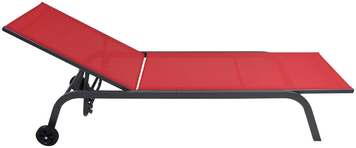 CHAISE LONGUE DE JARDIN SONLAS - Rot, Modern, Kunststoff/Textil (32/58/192cm) - Ambia Garden