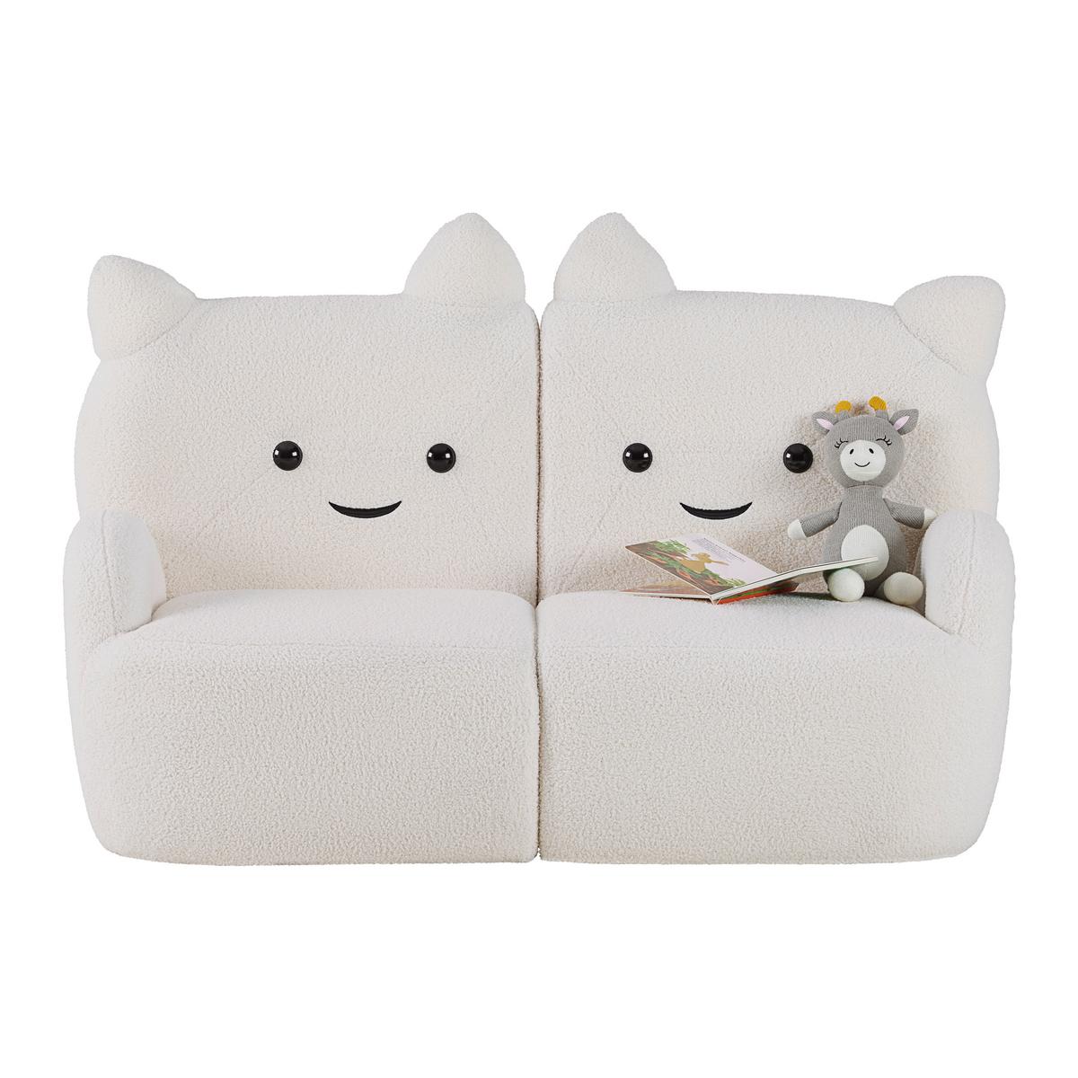 Sofa Kitti - bijela, Romantično / ladanjski, drvo/tekstil (121/78/58cm) - Premium Living