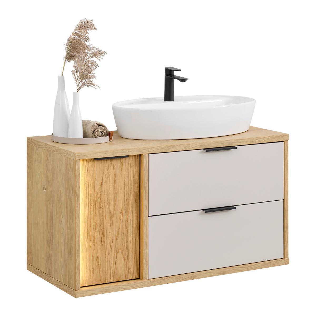 Waschbecken Unisen Weiß glänzend - Weiß, MODERN, Keramik (67/14/42cm) - Mömax