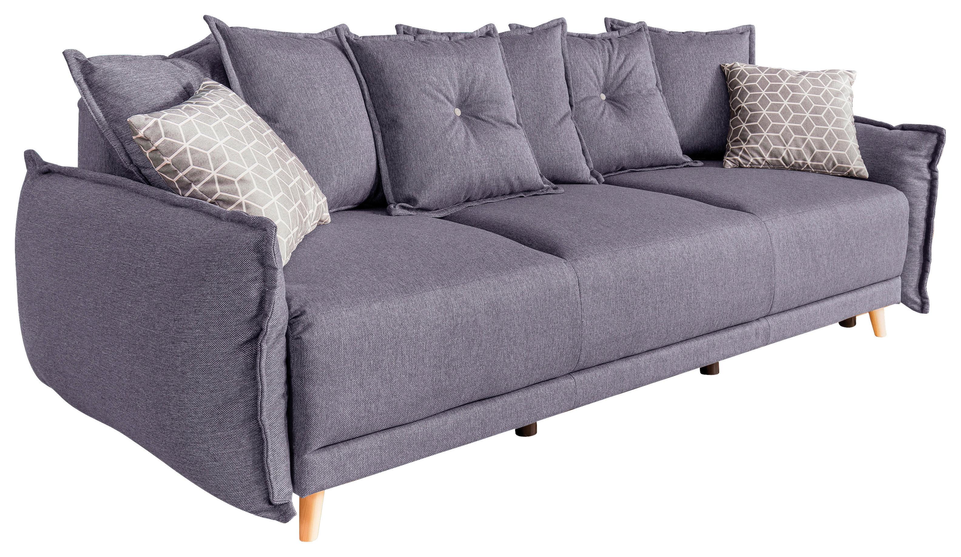 Schlafsofa Lazy Lukka Hellgrau - Hellgrau/Kieferfarben, Basics, Holz/Textil (230/80/100cm) - MID.YOU