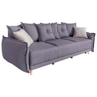 Schlafsofa in Hellgrau ´LAZY LUKKA HELLGRAU ´ - Hellgrau/Kieferfarben, Basics, Holz/Textil (230/80/100cm) - MID.YOU