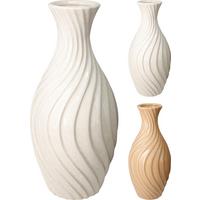 Váza Swirl - taupe/fehér, Trend, kerámia (15,5/33cm)