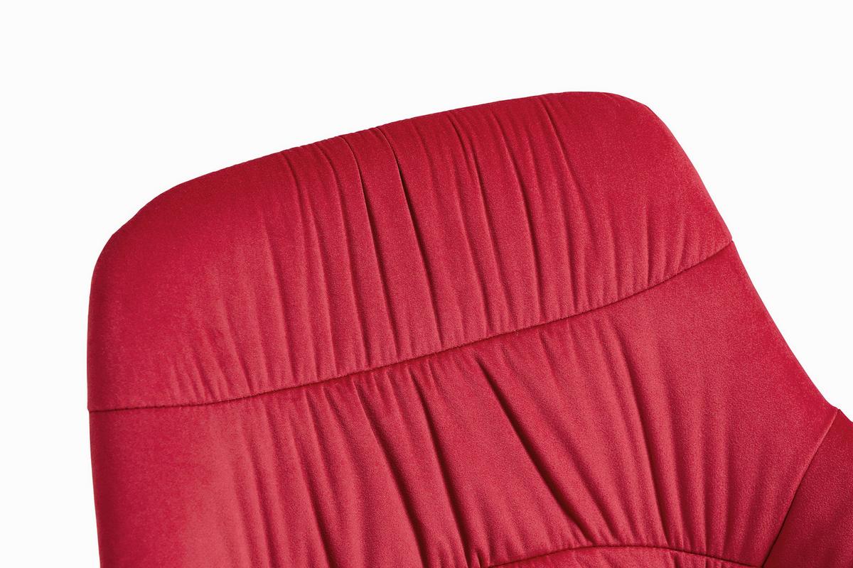 Naslanjač Samt, Rdeča - rdeča/črna, Moderno, kovina/tekstil (63/81,5/61cm) - Livetastic