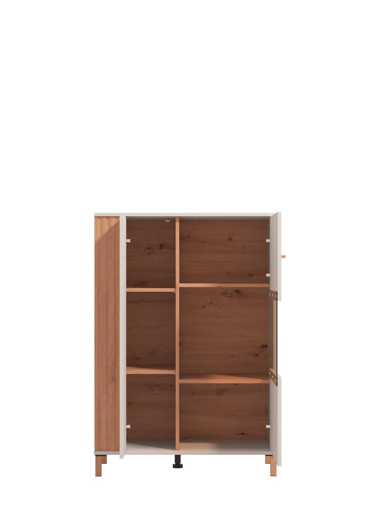 Vitrin Belfort - tölgyfa színű, Modern, faalapú anyag (85/122/40cm)