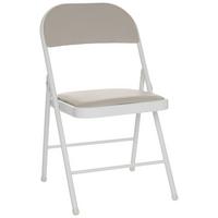 Zložljiv Stol Tudela W, Siva - siva/bela, Basics, kovina/usnje (44/80/49cm) - MID.YOU