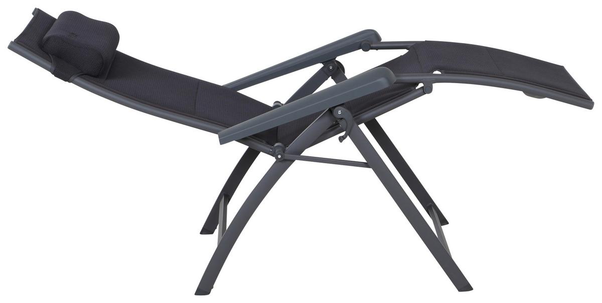 Garten-Relaxliegel Anthrazit Aluminium klappbar - Anthrazit, KONVENTIONELL, Textil/Metall (69/124/84cm) - Siena Garden