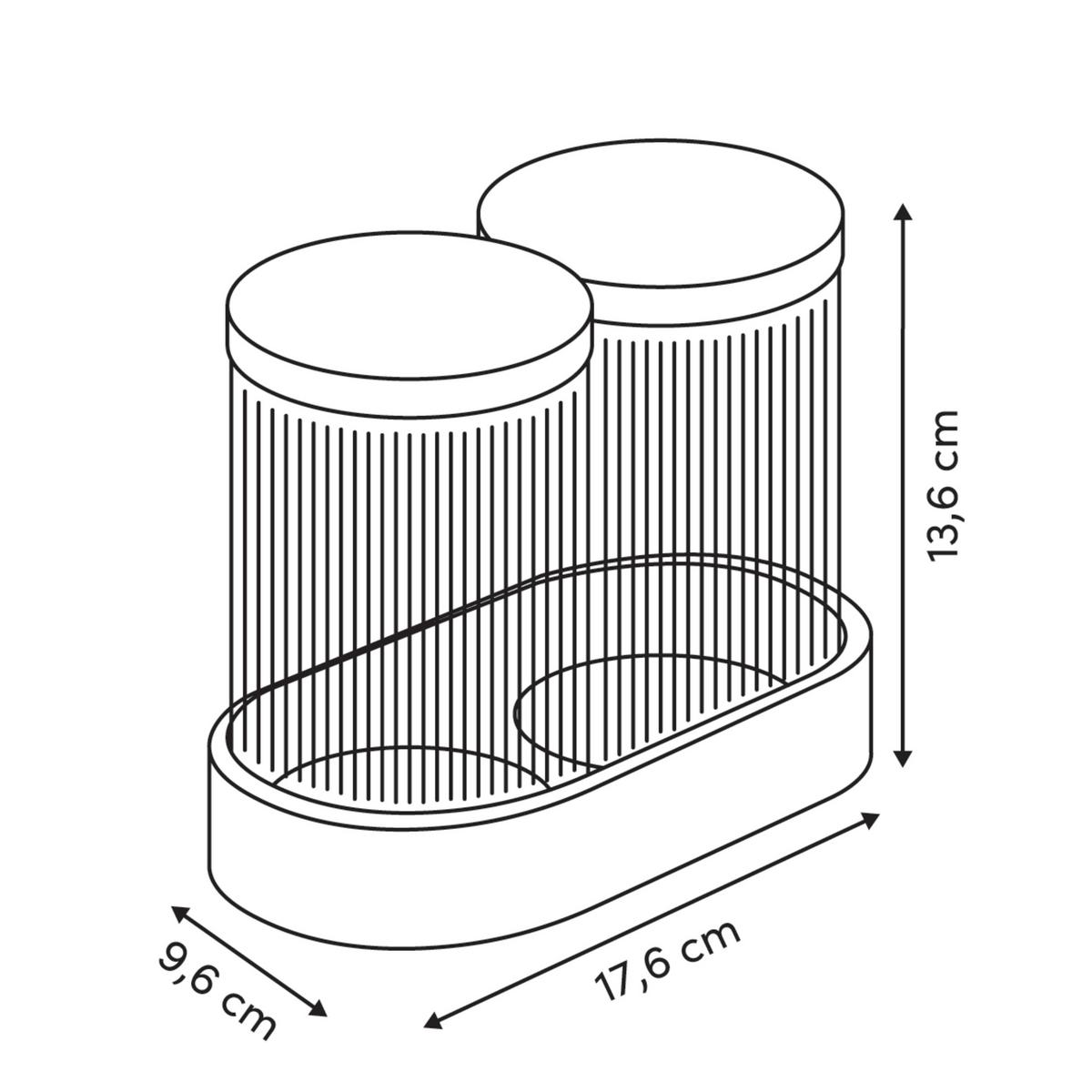 Set organizatoare cosmetice Will 3/1 - maro/transparent, Basics, sticlă/lemn (17,6/9,6/13,6cm)