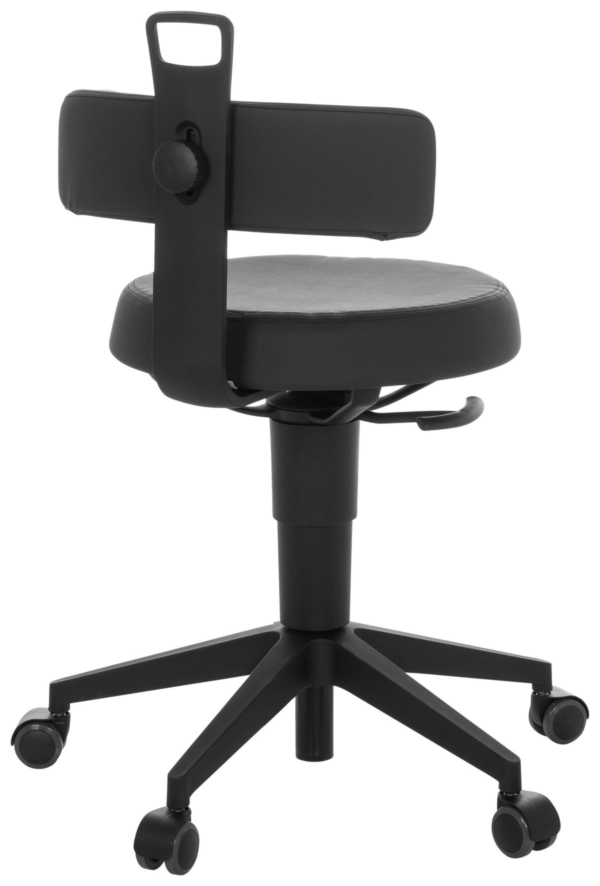 Pisarniški Stolček Top Work Flex Pu, Črna - črna, Basics, umetna masa/usnje (40/74-86/46cm) - MID.YOU
