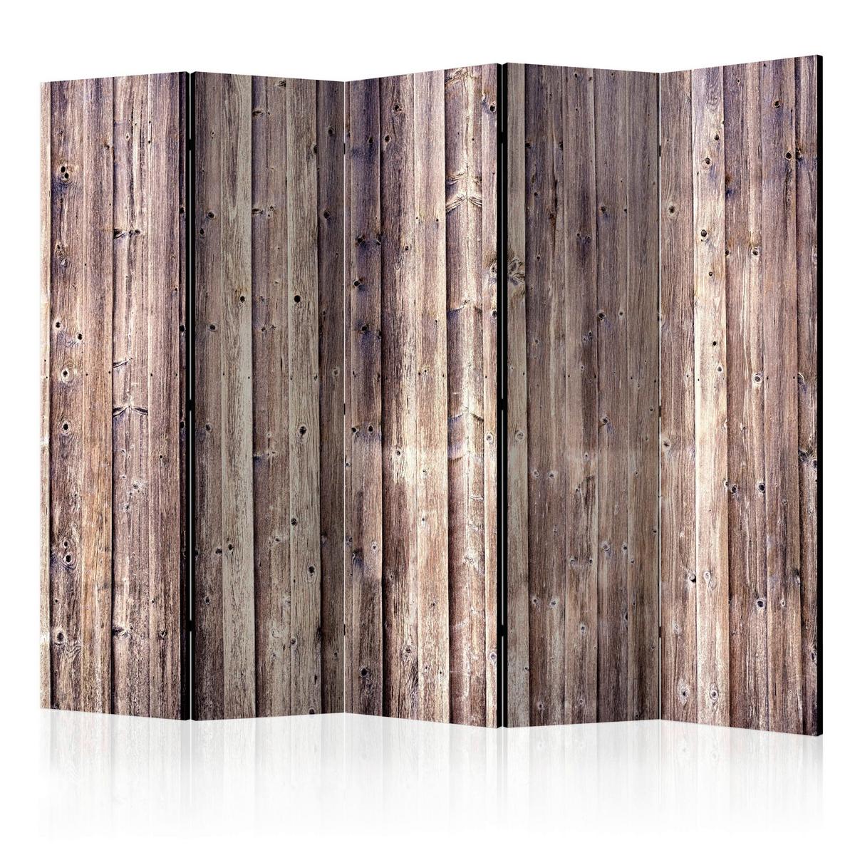 Paravan Wooden Charm I, 5-Delni, Dvostranski - bež/rjava, Basics, tekstil/les (225/172/3cm) - artgeist