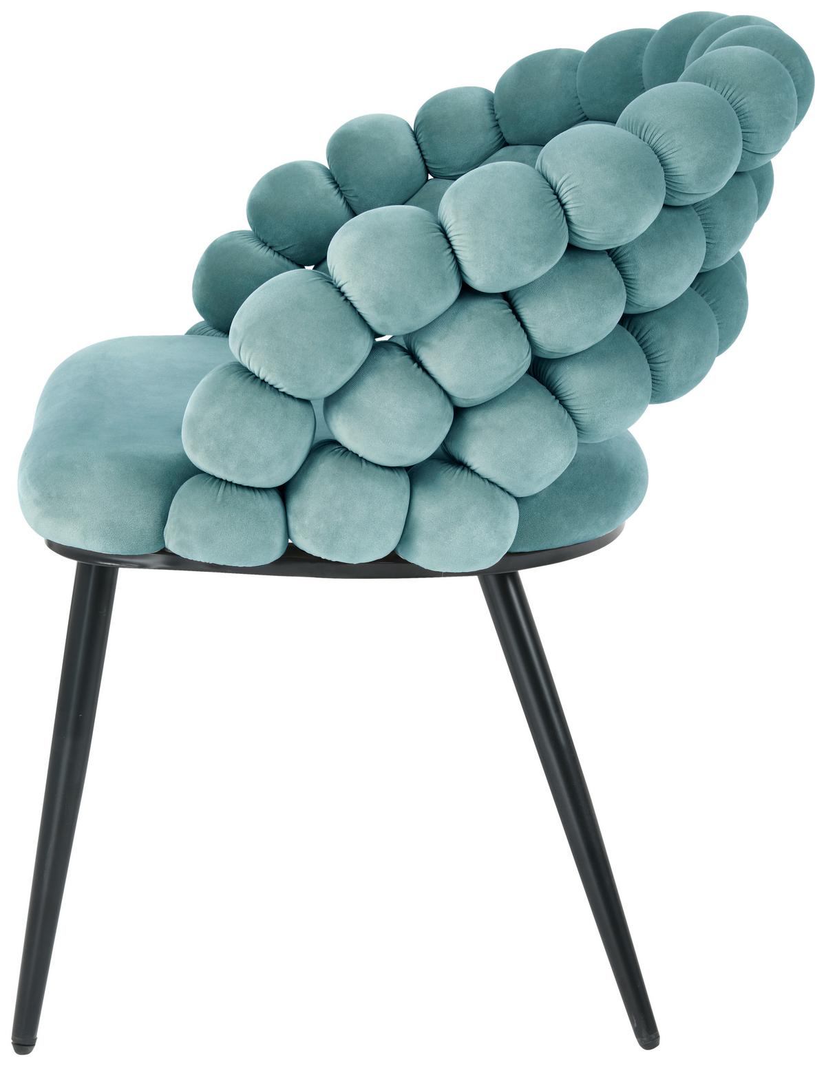 KRZESŁO Z PODŁOKIETNIKAMI BUBBLES - czarny/jadeitowa zieleń, Design, metal/tkanina (58/80cm) - Novel