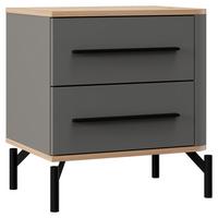 Éjjeliszekrény Sinop - grafitszürke/fekete, Modern, faalapú anyag/fém (51,5/55,5/40cm)