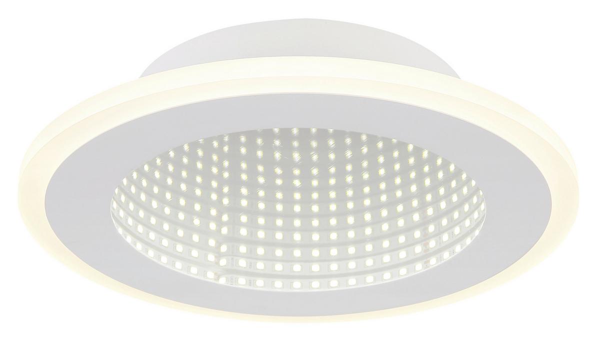 LED-DECKENLEUCHTE 48919-12R - Weiss/Opal, Design, Kunststoff/Metall (22,5/4cm) - Globo