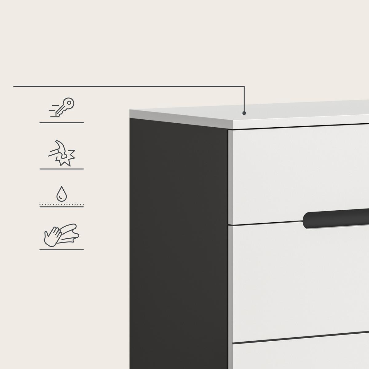 Predsoba Canu, Bela, Siva, 4-Delna - siva/bela, Design, leseni material (175/190/37cm) - Livetastic