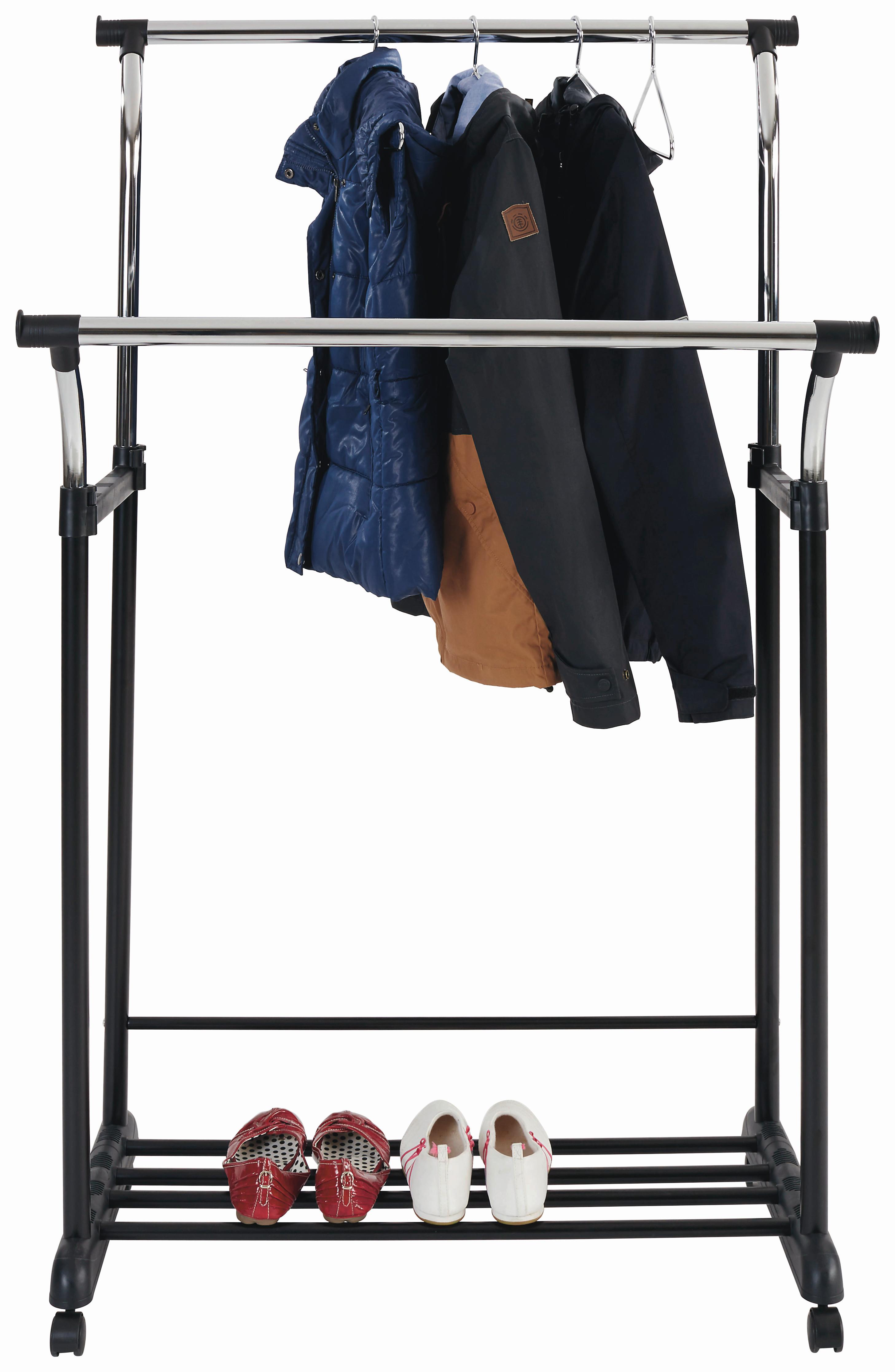 Mobilno Stojalo Za Obleke Swing 2, Črna, Krom - barve kroma/črna, Moderno, kovina/umetna masa (83/104-167/58cm)