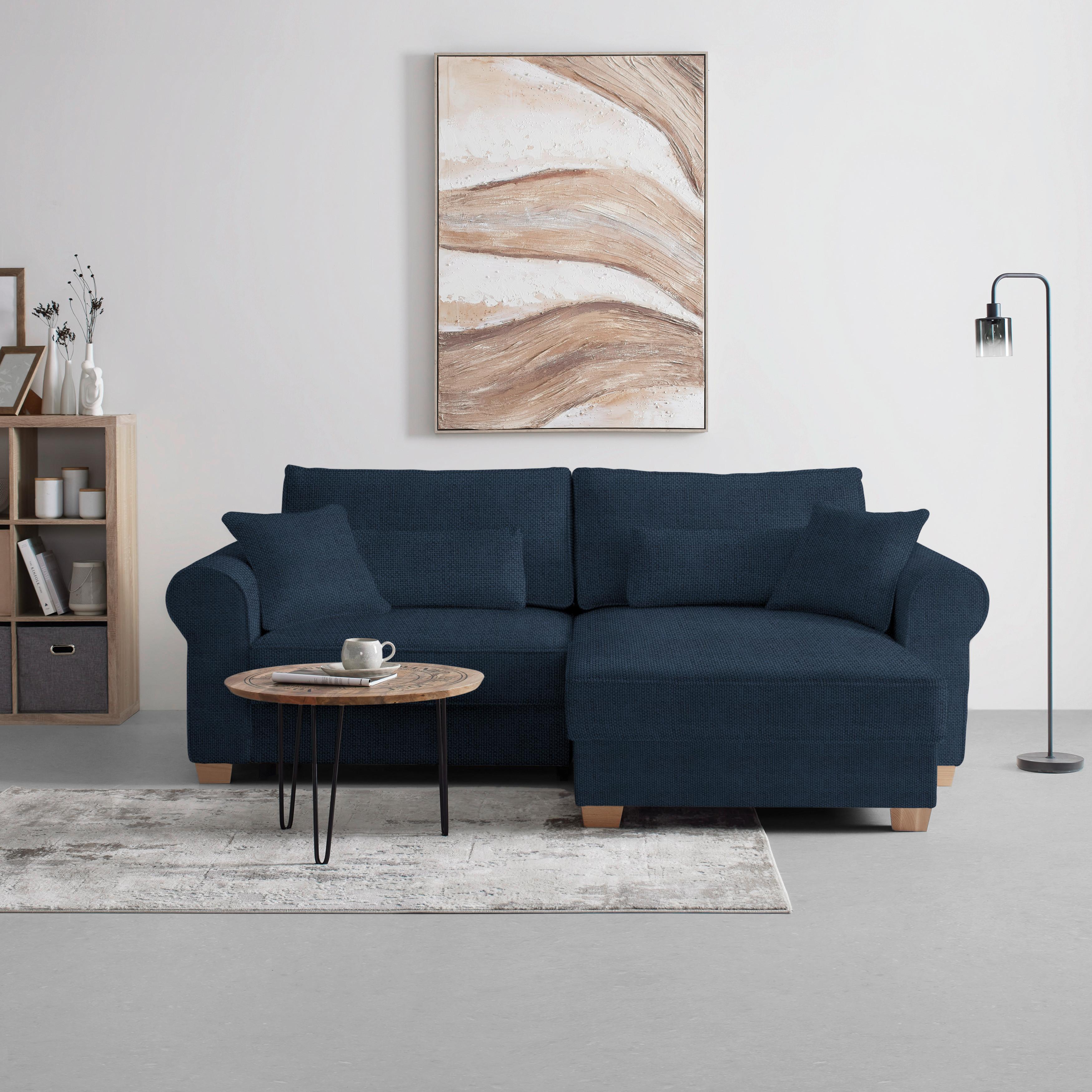 Wohnlandschaft Angelo Dunkelblau - Dunkelblau, MODERN, Holz/Holzwerkstoff (255/92/185cm) - Mömax