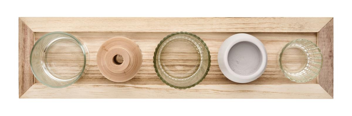 Dekor Tálca Nola Ii - natúr színű/szürke, Basics, kő/Üveg (42/14/11cm) - Modern Living