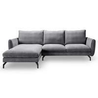 Ecksofa Toronto Grau - Schwarz/Grau, Basics, Holz/Textil (165/259cm) - MID.YOU