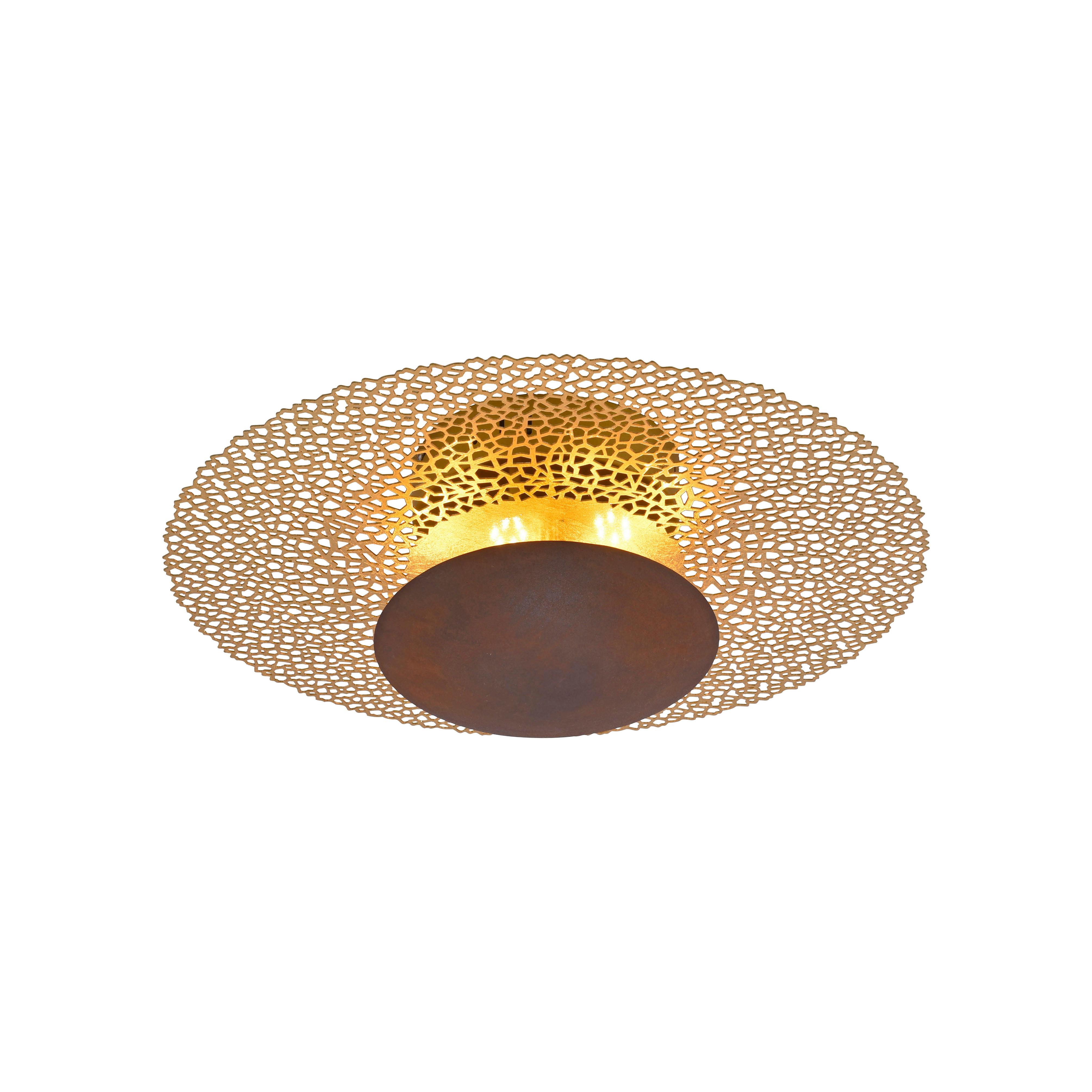 LED-Deckenleuchte Nevis Rostfarben max. 17,6 Watt - Rostfarben, Design, Metall (45/45/16cm) - Paul Neuhaus