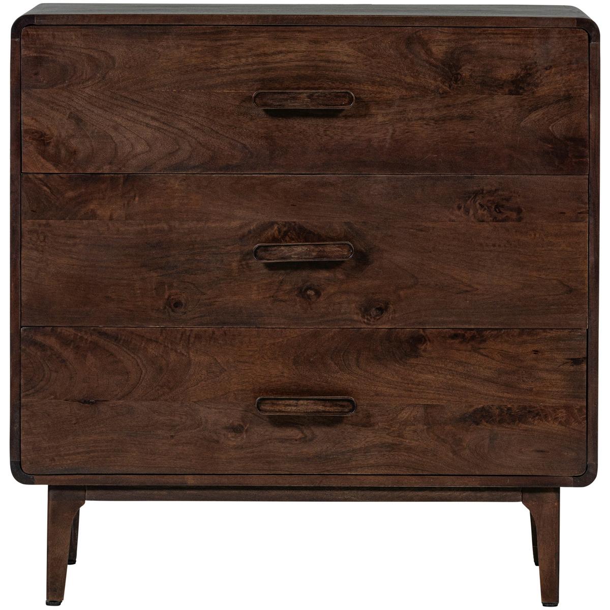 Kommode Liya Mangoholz - Dunkelbraun, Design, Holz (90/90/50cm) - Livetastic