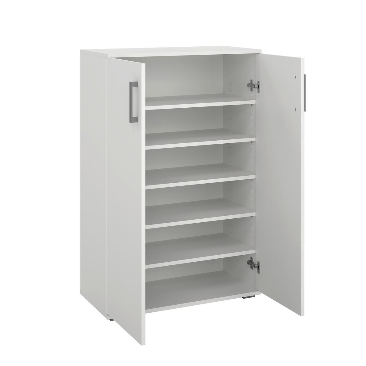 Schuhschrank Jimmy II Weiß - Weiß, KONVENTIONELL, Holzwerkstoff/Kunststoff (70/106/33,4cm) - Mömax