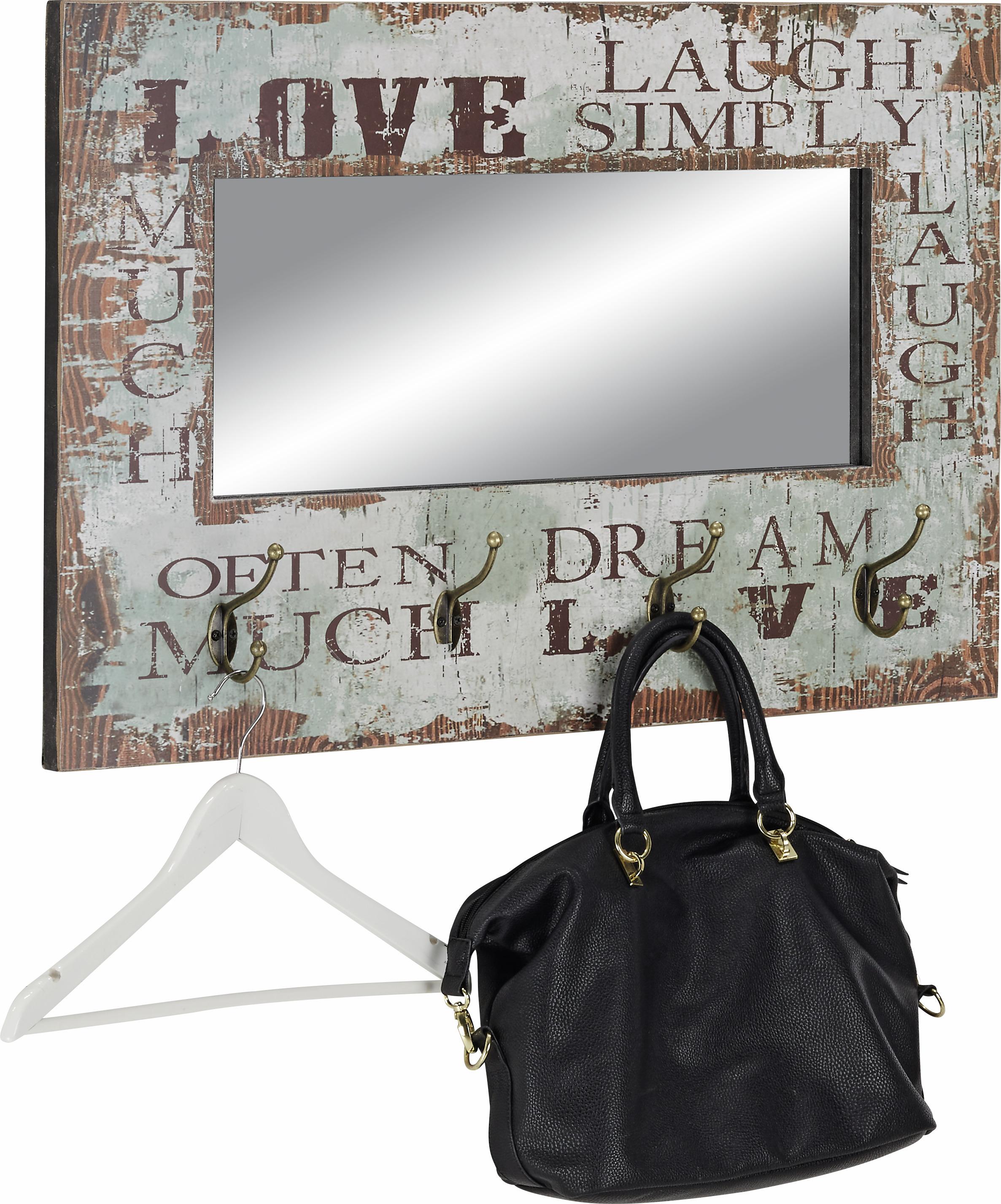 Ogledalo Zidno Simply 4 - višebojno, Lifestyle, drvo/metal (80/52/10cm) - Modern Living