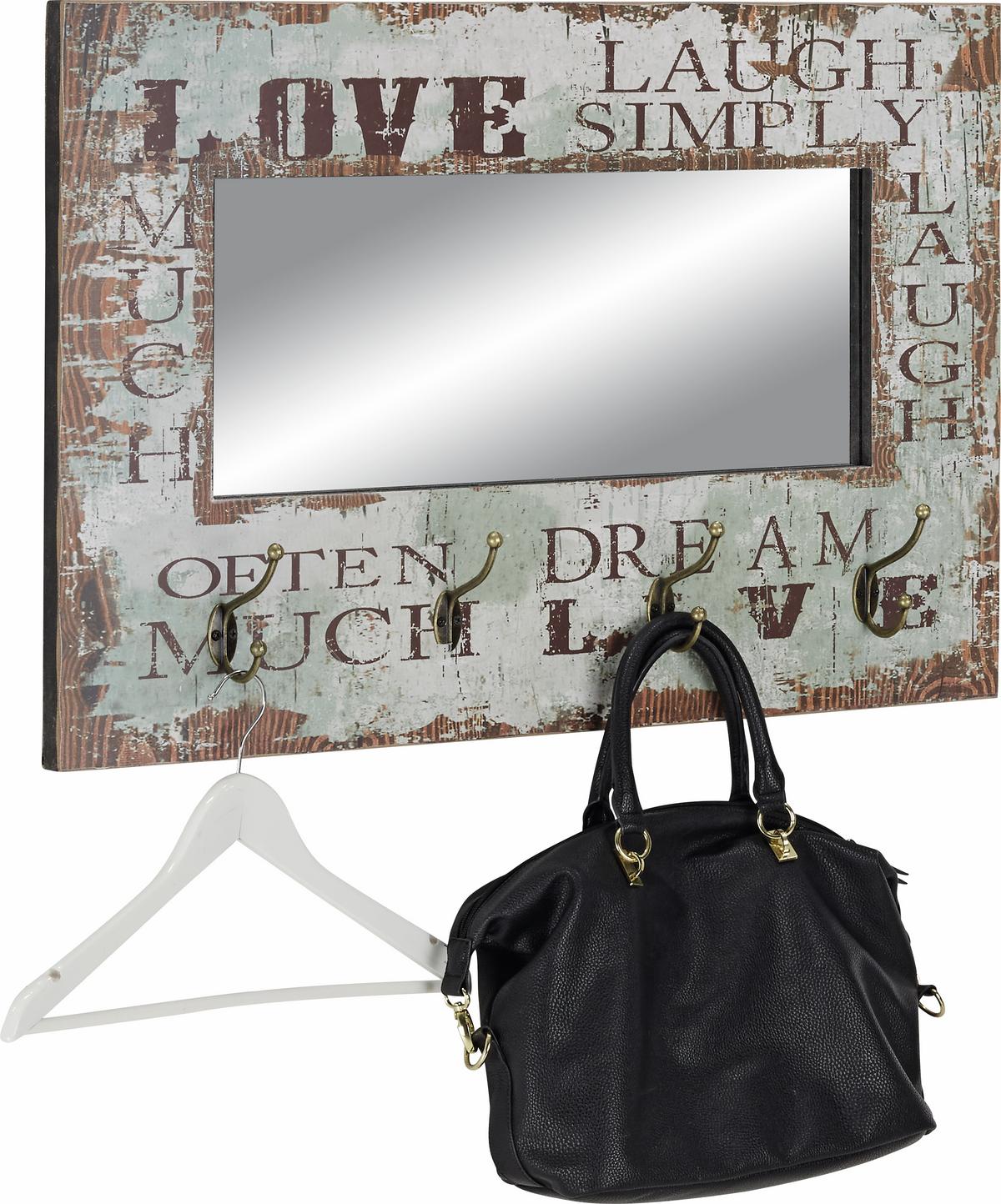 Zidno Ogledalo Simply 4 - višebojno, Lifestyle, drvo/metal (80/52/10cm) - Modern Living