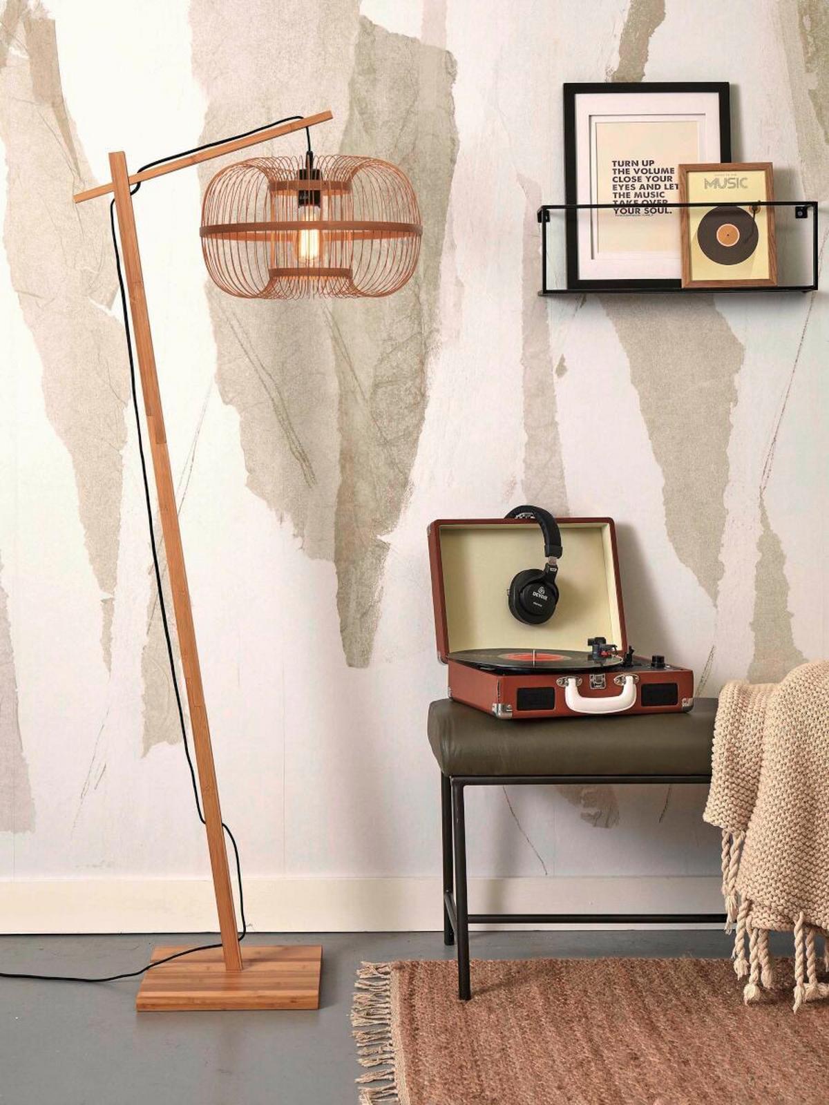 Stoječa Svetilka Hokkaido, Naravna Barva - naravne barve, Trend (150/38/55cm) - Good & Mojo