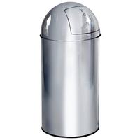Koš Za Smeti Push, 35 L, Videz Kroma - barve kroma/črna, Basics, kovina/umetna masa (30/66/30cm) - MID.YOU