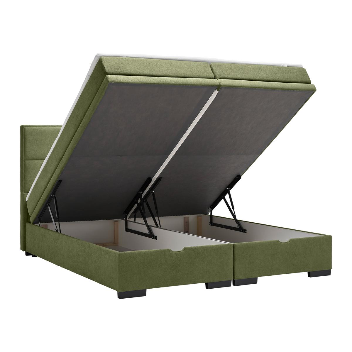 Boxspring Krevet Ethan - zelena/crna, Moderno, tekstil/plastika (160/200cm) - Premium Living