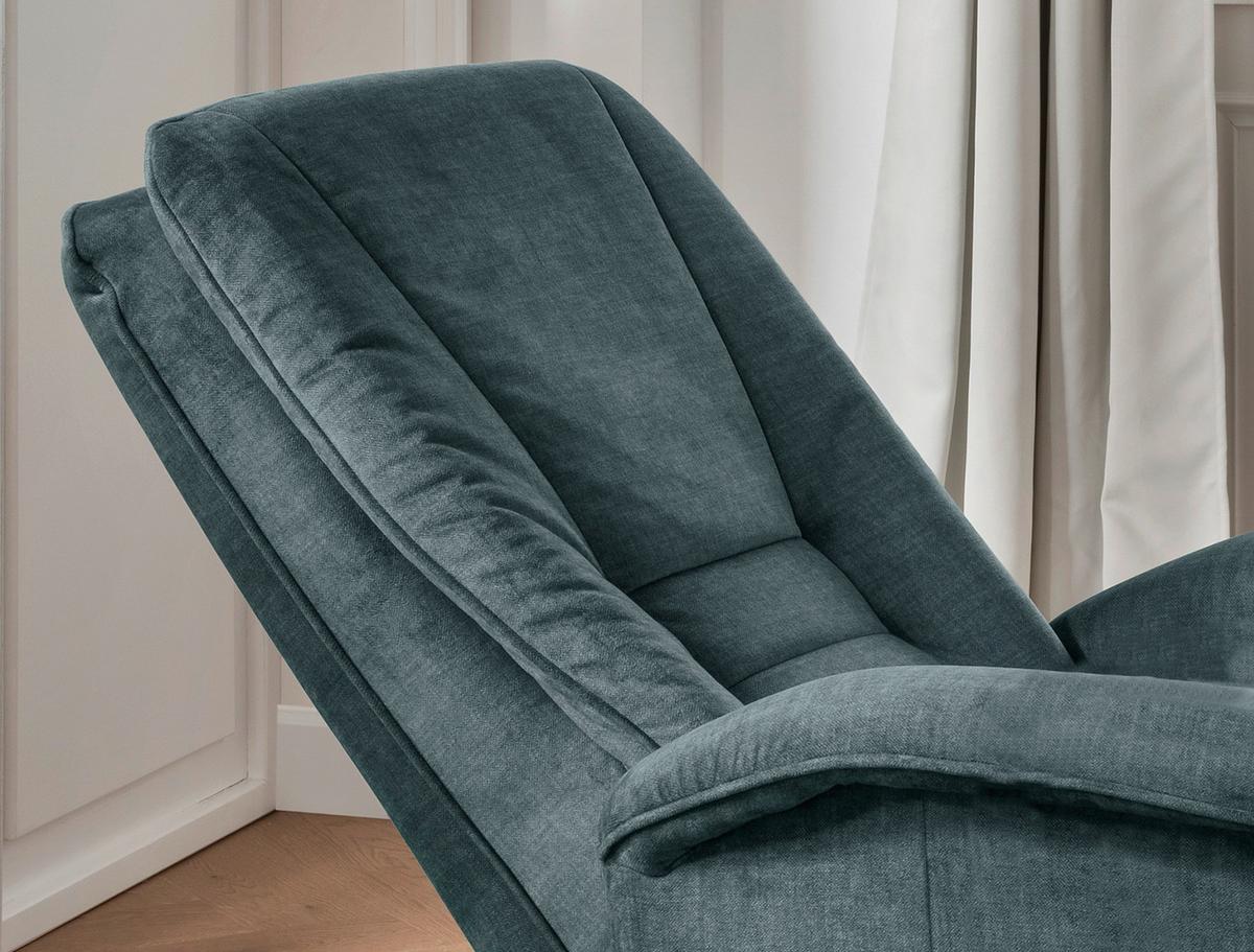 Relaxsessel Harry Dunkelblau Velours - Schwarz/Braun, Design, Kunststoff/Textil (77/107/88cm) - Livetastic