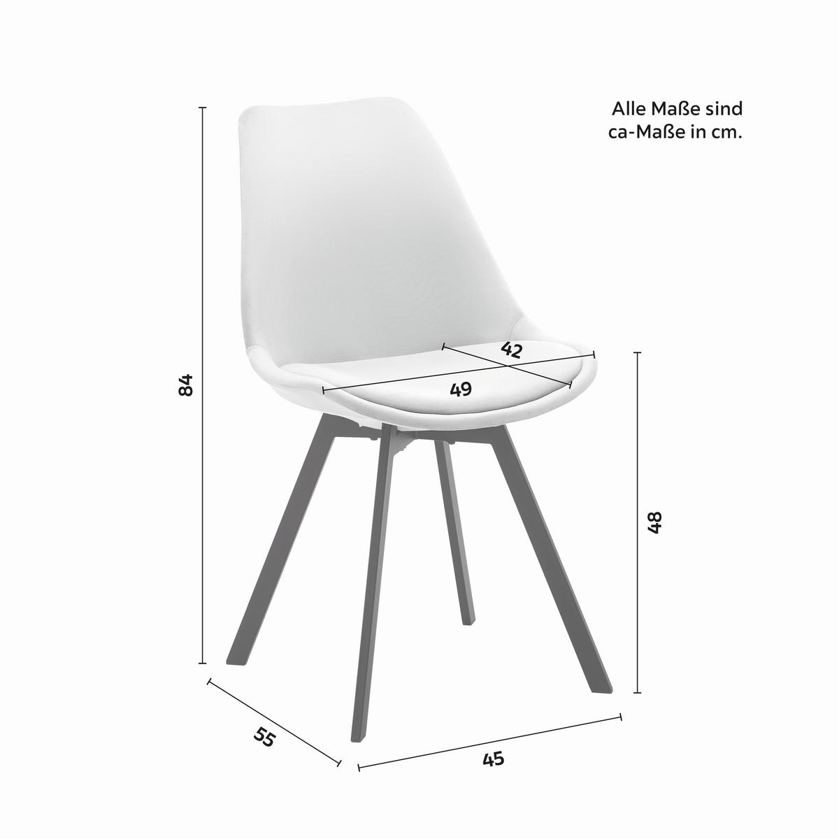 KRZESŁO MIA - jasnoszary/czarny, Modern, metal/tkanina (45/84/55cm) - Bessagi Home