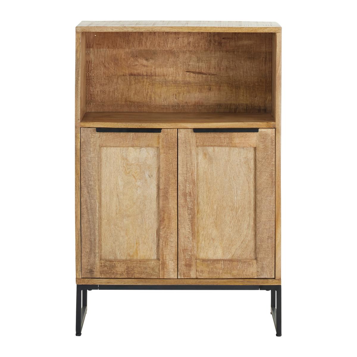 Kommode Everest Naturfarben/Schwarz - Schwarz/Naturfarben, Natur, Holz/Metall (60/90/32cm) - Mömax