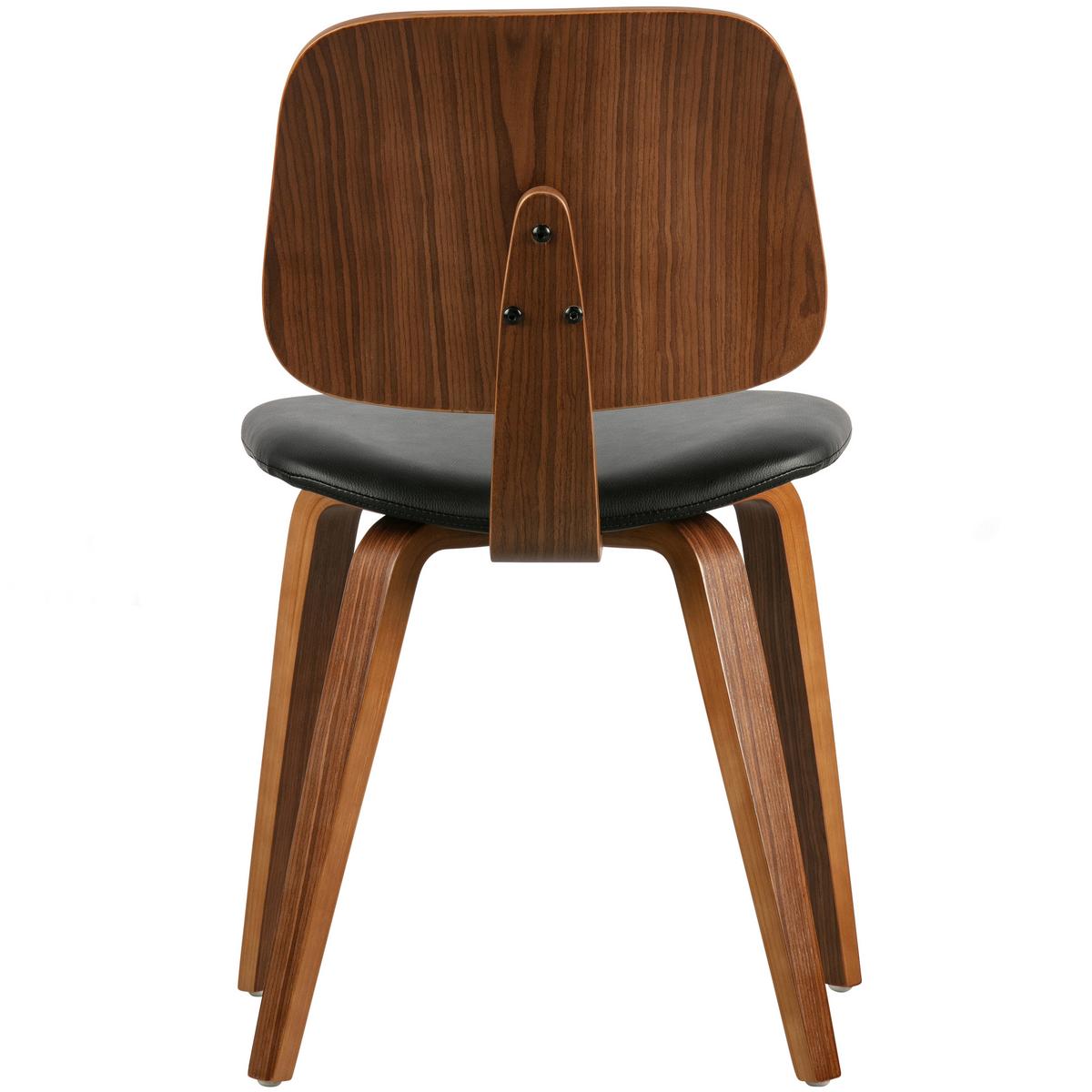Stuhl Classic Lederlook Walnussfarben/Schwarz - Walnussfarben/Schwarz, MODERN, Holz/Textil (48/81/50cm) - Livetastic