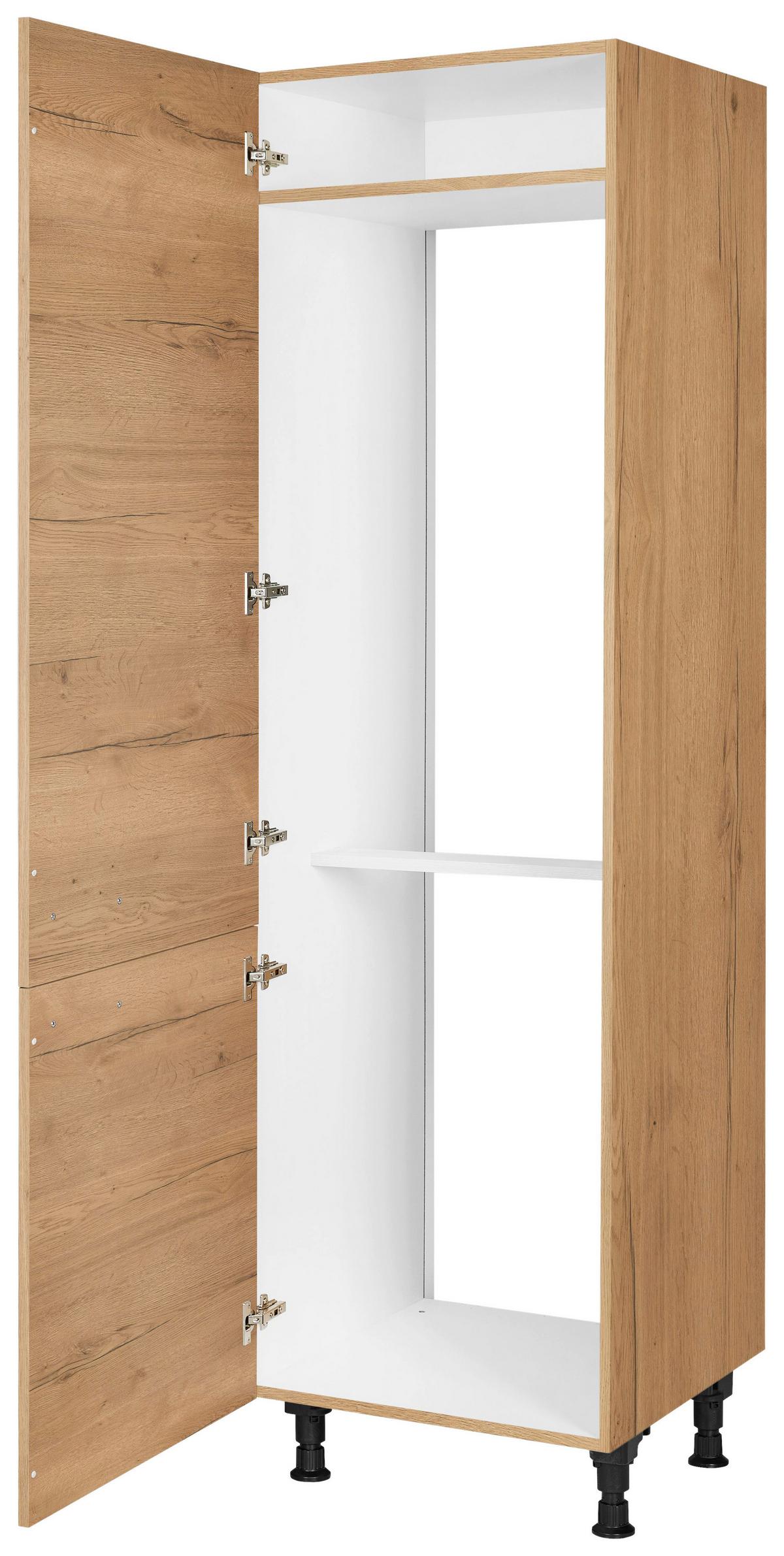 Geräteumbauschrank Structura Eiche - Eichefarben/Schwarz, MODERN, Holzwerkstoff/Metall (60/216,6/58cm) - Nobilia