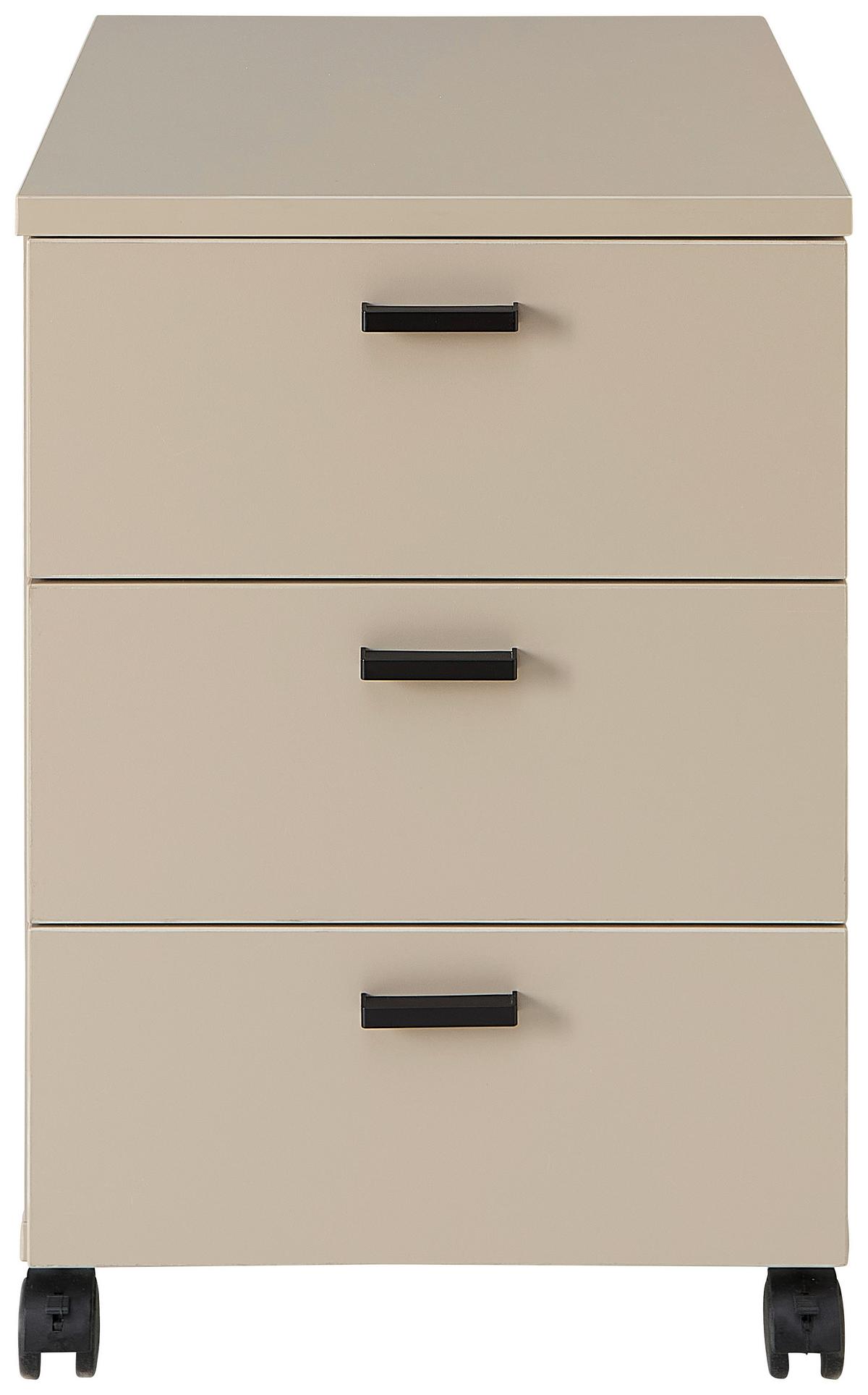Rollcontainer Glenn M Basalt - Kaschmir/Schwarz, MODERN, Holzwerkstoff/Kunststoff (45/66/55cm) - Mömax