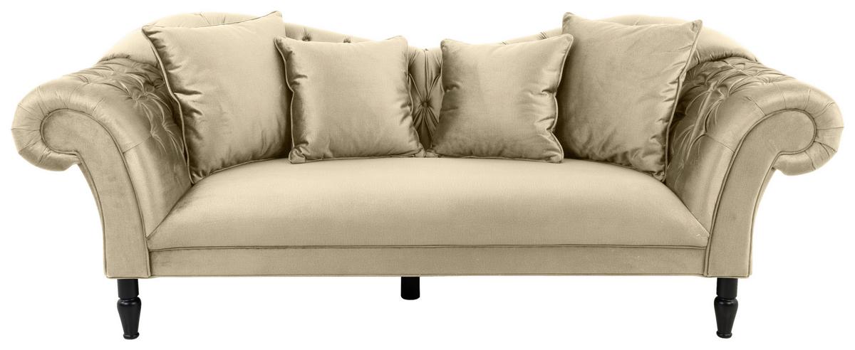 Trosjed Cupido - bež/crna, Design, tekstil/drvo (242/91/104cm) - Mömax