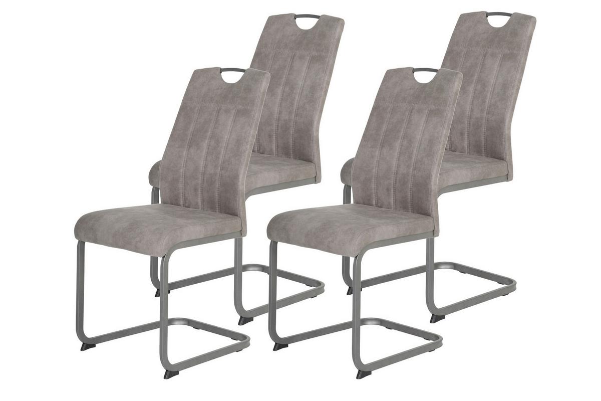 SCHWINGSTUHL-SET CHRISTINA II S 4ER-SET - Grau, MODERN, Textil/Metall (44/61/98cm) - MID.YOU